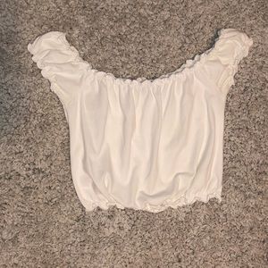 Brandy Melville White Off the Shoulder Crop Top